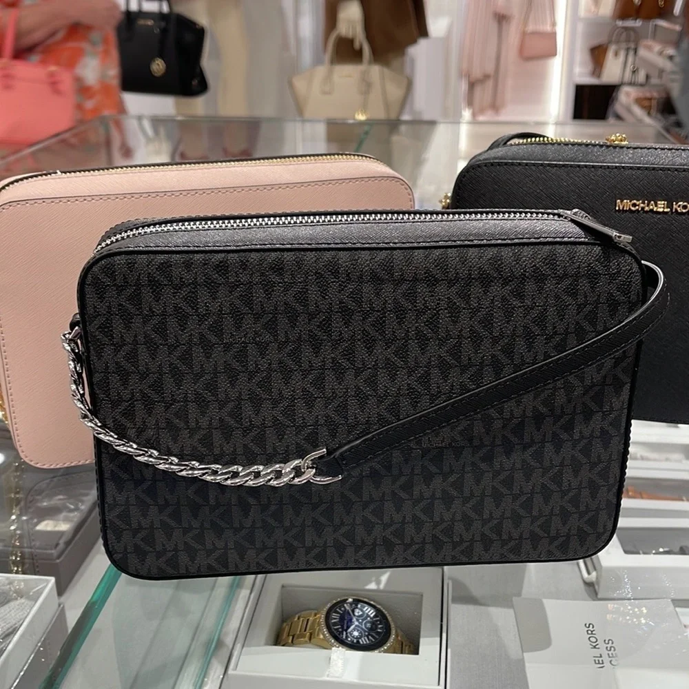 Michael Kors Jet Set Item Large East West Zip Crossbody Black Signature 
Color - Picture 6 of 16